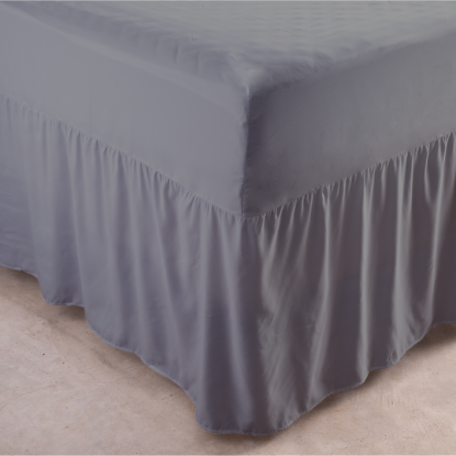 Picture of Fitted Sheet & Night Frill in One - Grey - Double