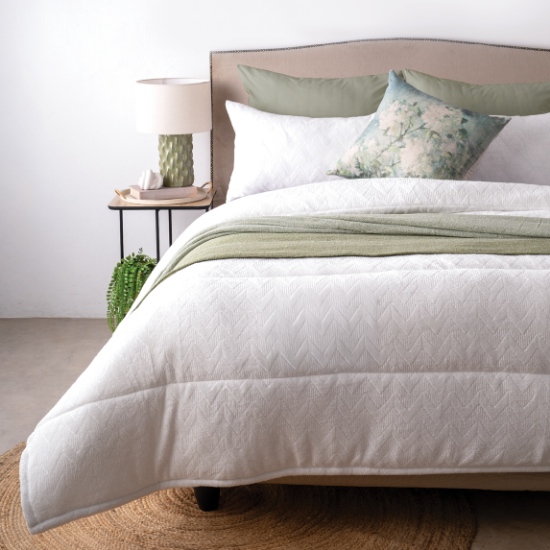 Picture of Chevron Comforter Set 3pc - White - Double