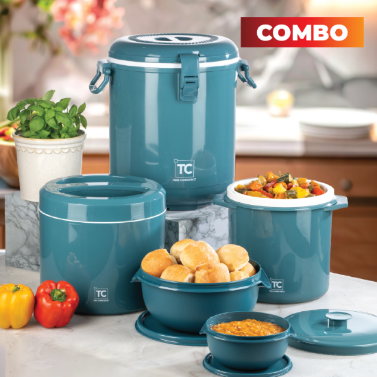 Picture of (PS200+PS204) Bowls With Lids 1.25Lt+5Lt - Teal