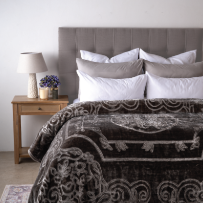 Picture of Malia Mink Blanket - Grey - 230cm x 220cm