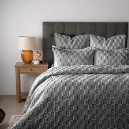 Picture of Mia Comforter Set 3pc - Grey - Super King