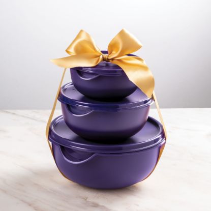 Picture of 3pc Bowl Set and Lids - Purple(1.25lt, 2.5lt, 5lt)