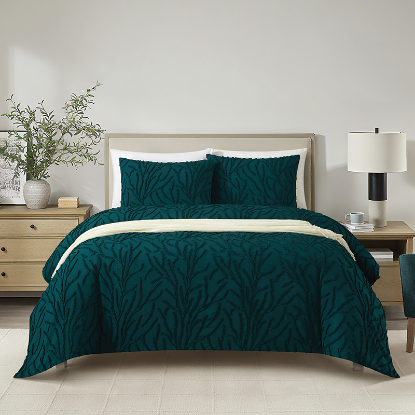 Picture of Asha Duvet Cover 3pc Set Teal-Double -200x200cm