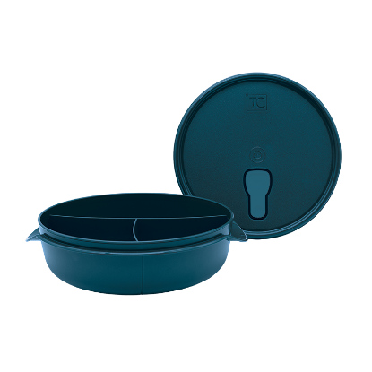 Picture of Microwavable Round Divided Luncher 1Lt - Teal