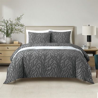 Picture of Asha Duvet Cover 3pc Set Grey/Double -200x200cm